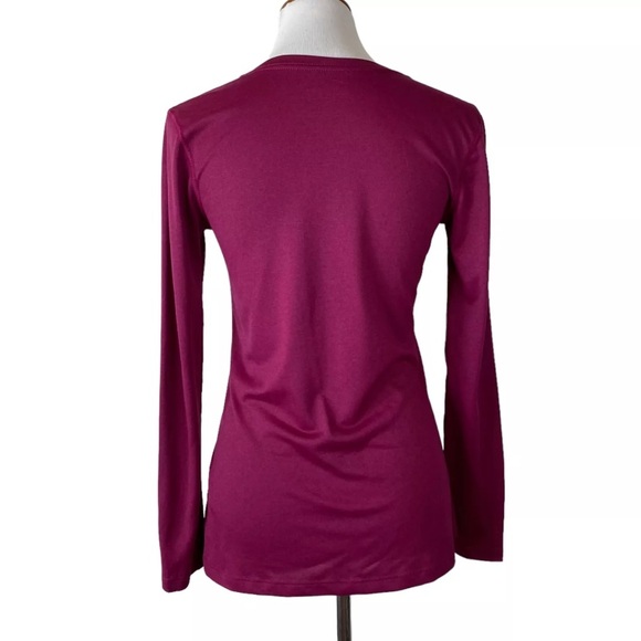 Nike Shirt Dri Fit Lightweight Active V-Neck Dark Pink Sz. S - Picture 2 of 11